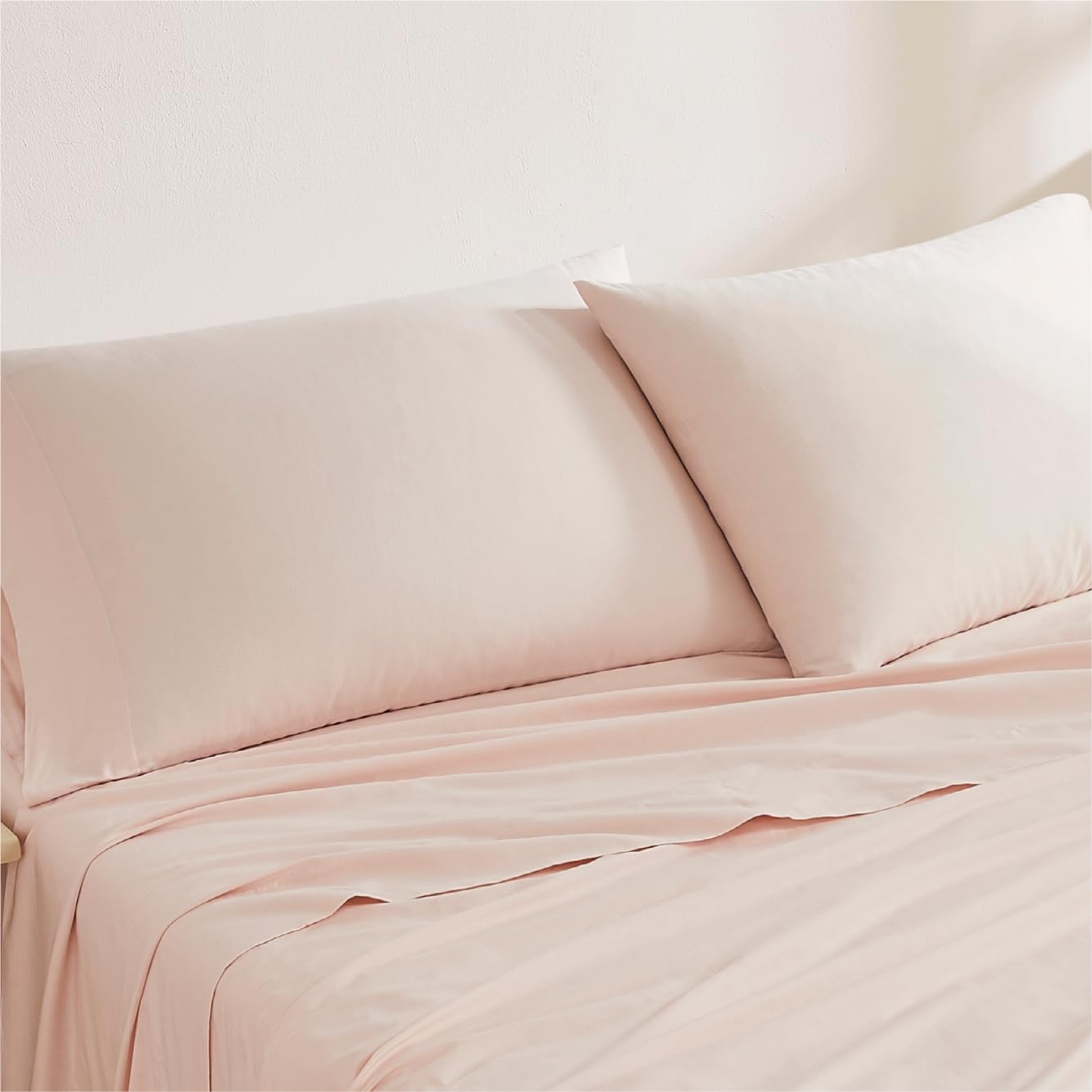 Linen Closet 100% Organic Cotton Queen Sheets Set, 4 Pieces, Light Blue - Percale Bed Sheets & Pillowcases Set - Up To 16" Deep Pocket Fitted Sheet - Cooling, Crisp & Breathable - For Hot Sleepers