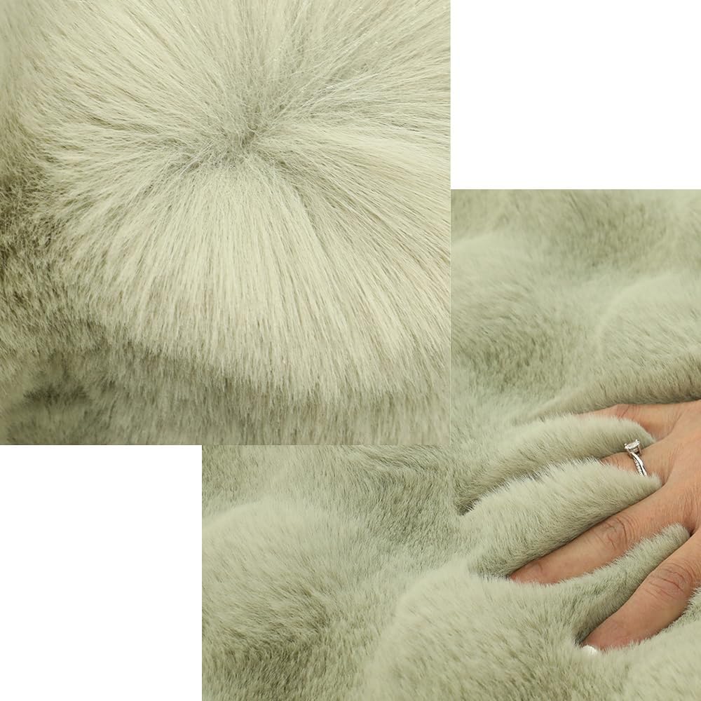 Ultra Soft Indoor Modern Small Area Rugs, Fluffy Cloud Shape Carpets Faux Fur Rabbit Hair Rug, Plush Fur Foot Mats Rugs Home Decor Rugs for Bedroom Living Kids Room (Light Grey Tie-dye,3.9 x 5.9Ft)