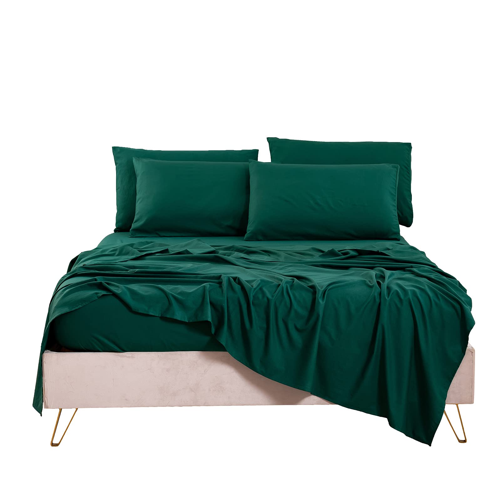 Bedlifes 100% French Linen Sheets Queen Size 18-24”Extra Deep Pocket 4-Piece Set Breathable & Moisture-Wicking,Soft & Durable Sheets for Thick Mattresses(Linen)