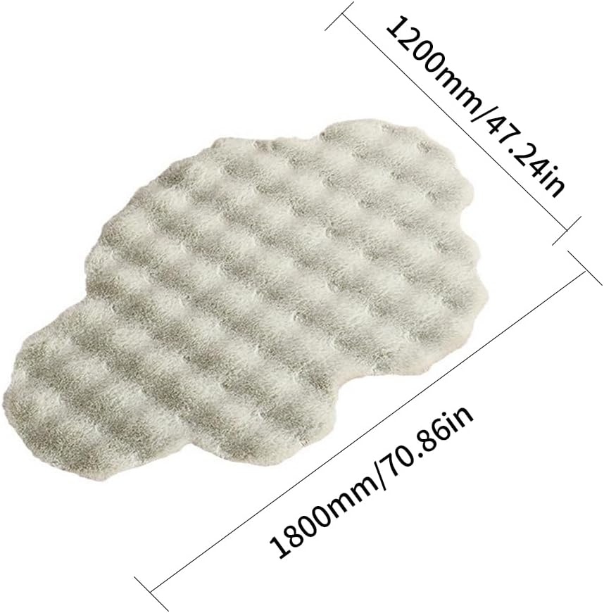Ultra Soft Indoor Modern Small Area Rugs, Fluffy Cloud Shape Carpets Faux Fur Rabbit Hair Rug, Plush Fur Foot Mats Rugs Home Decor Rugs for Bedroom Living Kids Room (Light Grey Tie-dye,3.9 x 5.9Ft)