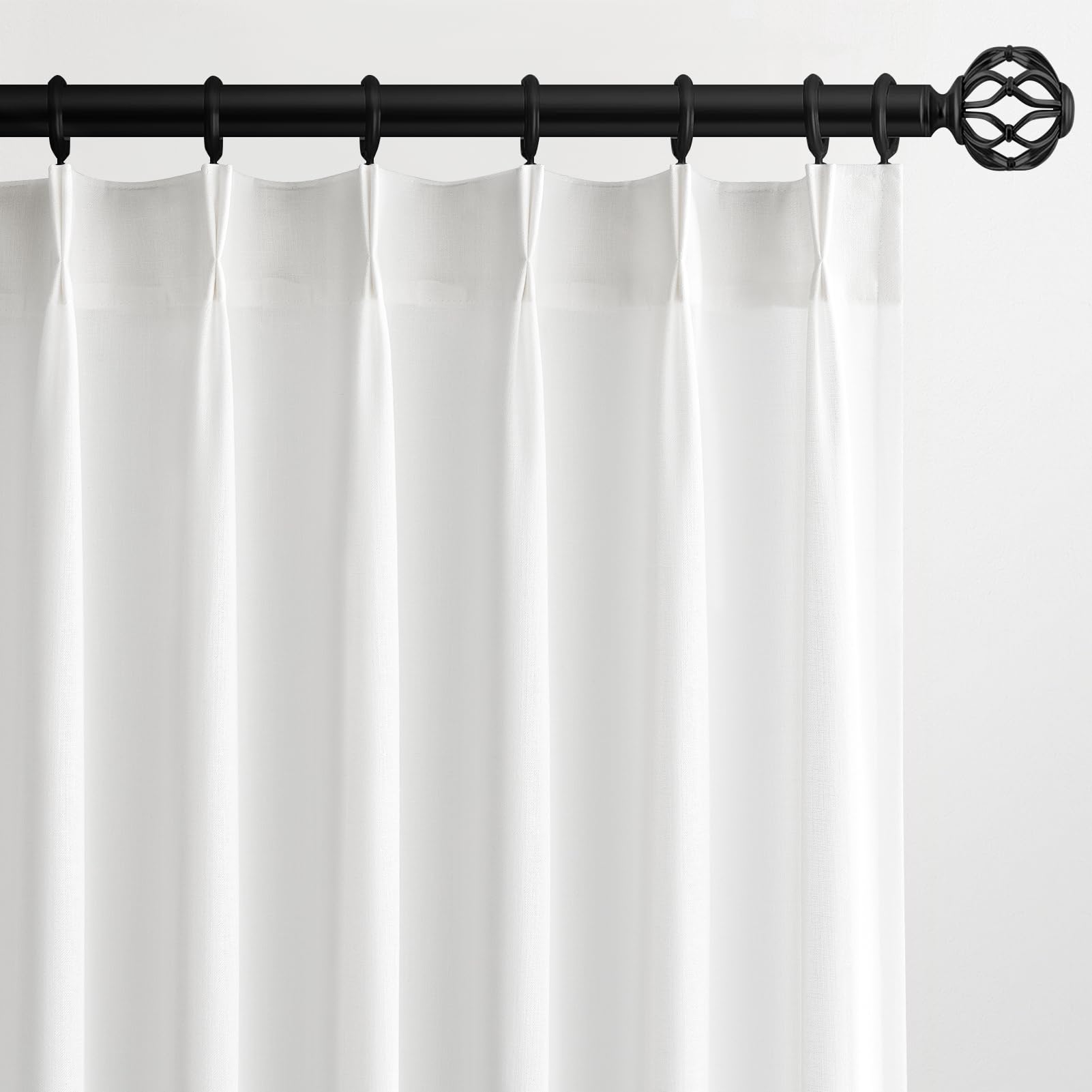 Topfinel 102 Inch Curtains 1 Panels Set,One Packs Pinch Pleat Back Tab Linen Window Semi Sheer Privacy Thick Decorative Curtain Drapes for Living Room Bedroom,60x102 in Long,Oatmeal