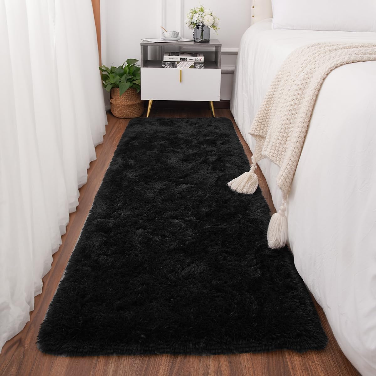 Ultra Soft Fluffy Rugs for Bedroom 4x6 Feet, Shag Area Rugs for Living Room, Large Comfy Furry Rug for Boys Kids Baby Room Decor, Non Slip Nursery Rug Modern Indoor Fuzzy Floor Carpet, Light Blue