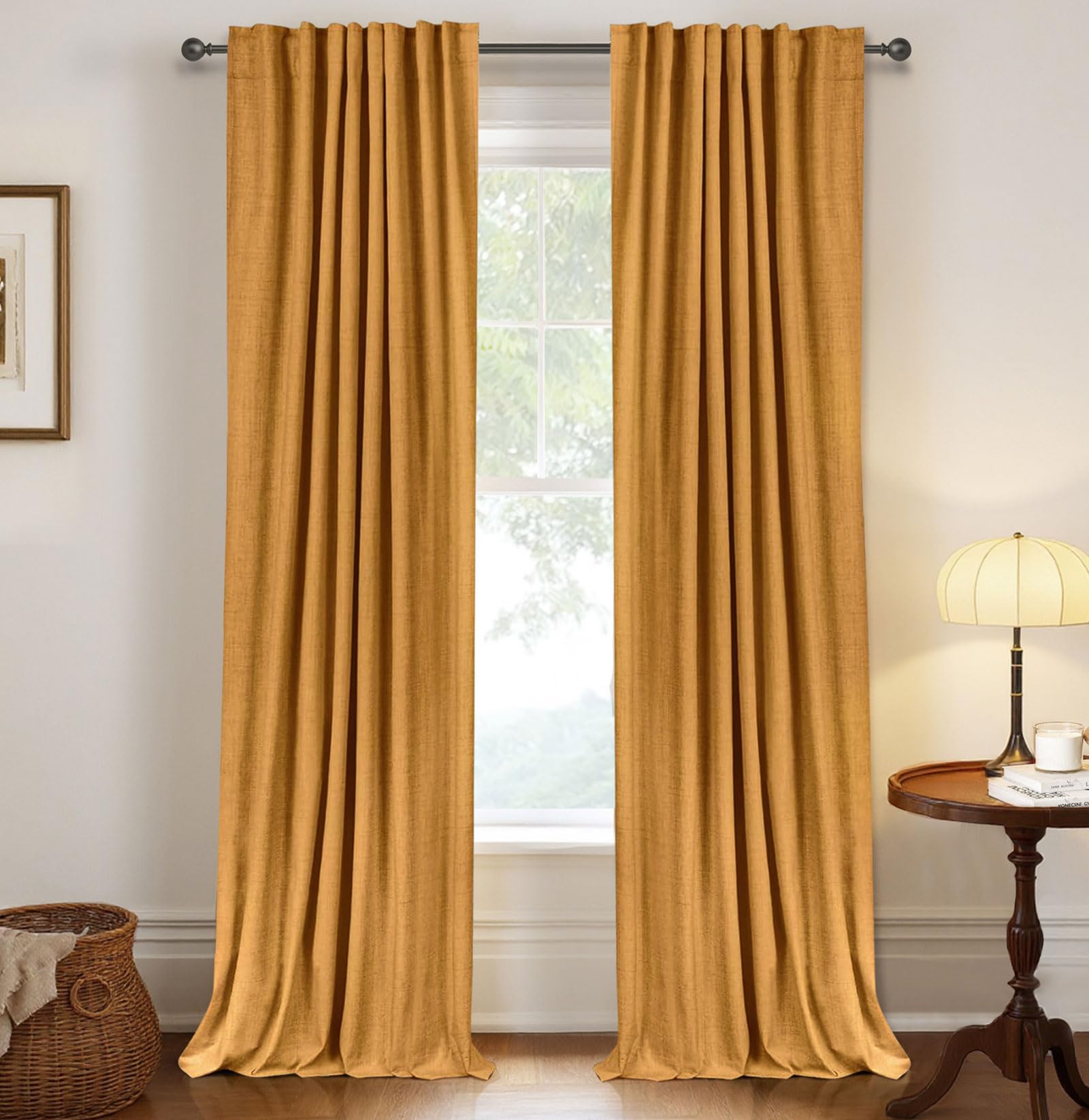 50×84" Cream Blackout Curtains, 2 Panels Thermal Insulated Drapes for Bedroom Living Room