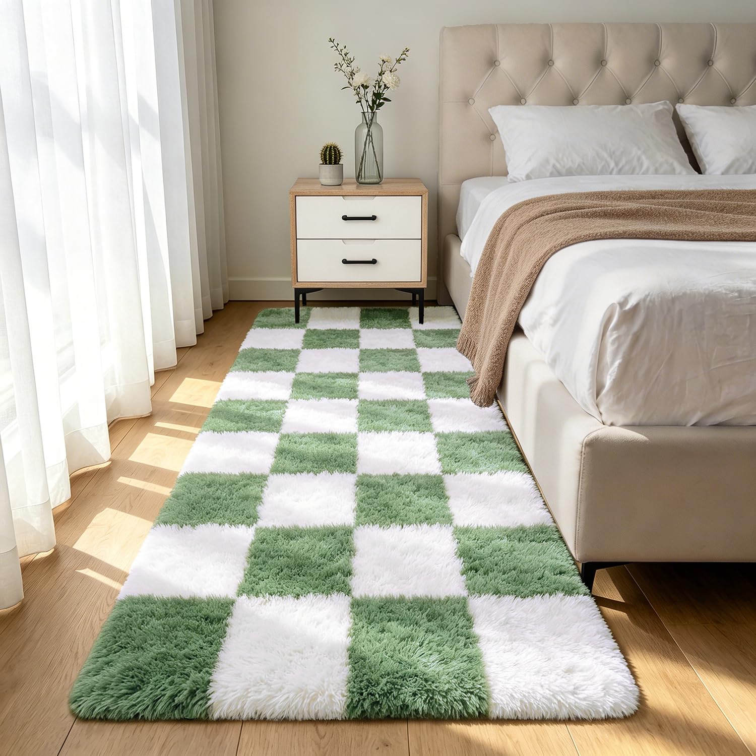 Shag Area Rugs for Bedroom Living Room,8X10 Ultra Soft Fluffy Area Rugs for Dorm, Indoor Carpet Nursery Rugs for Kids Girls Room Home Decor,Tie-Dye Grey