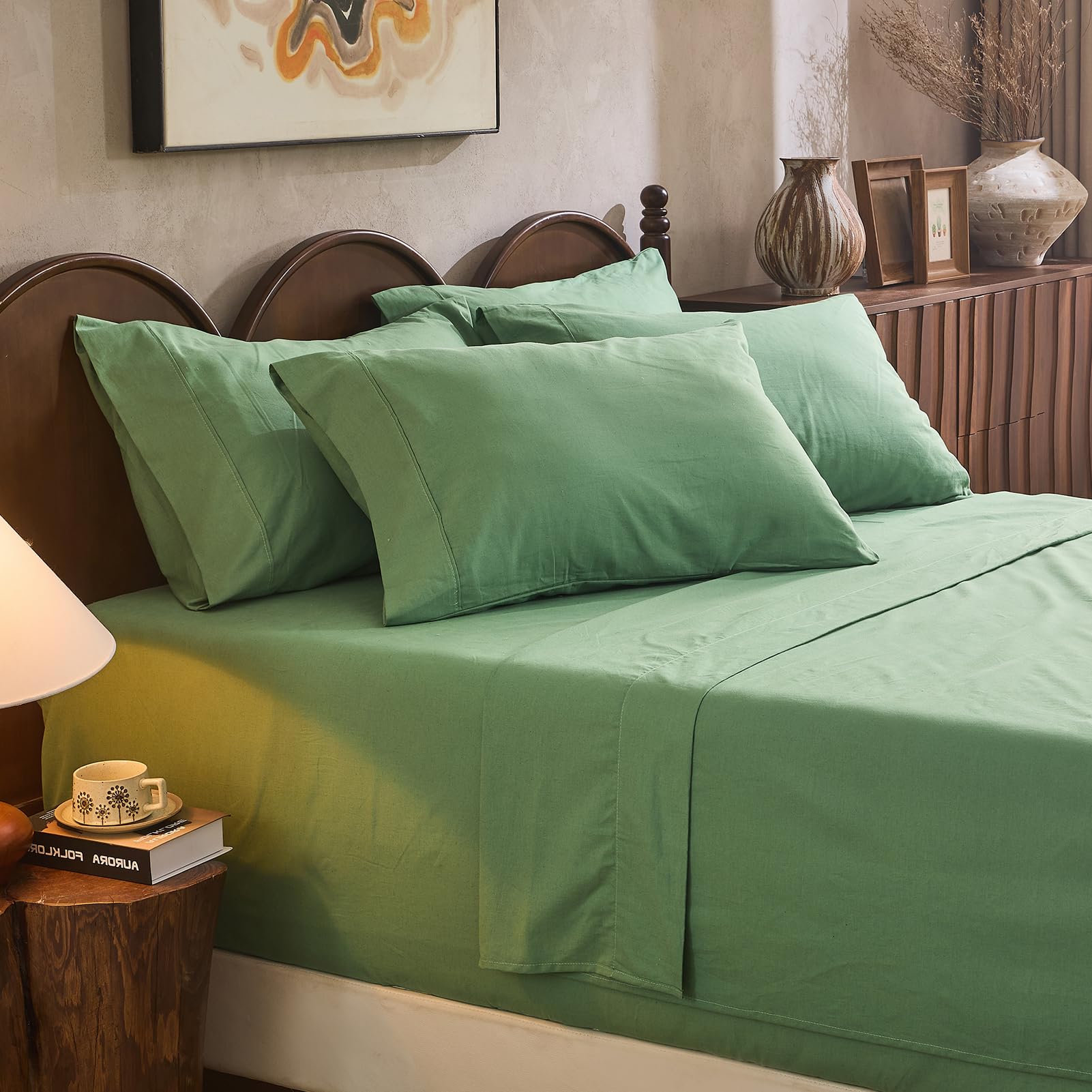 100% Linen Sheets Queen Size,Breathable & Durable 4-Piece Bed Flax Sheet Set,Soft All-Season Bedding for Hot Sleepers 16" Deep Pocket Oeko-TEX Certified,（Queen, Grey）
