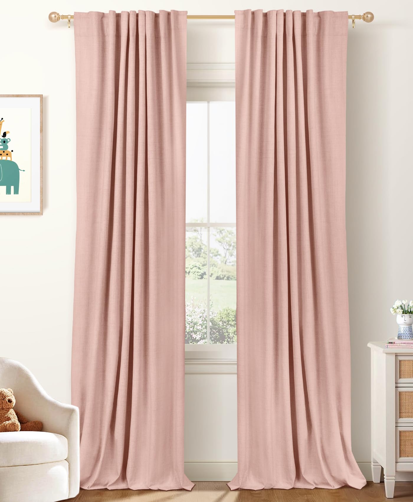 50×84" Cream Blackout Curtains, 2 Panels Thermal Insulated Drapes for Bedroom Living Room
