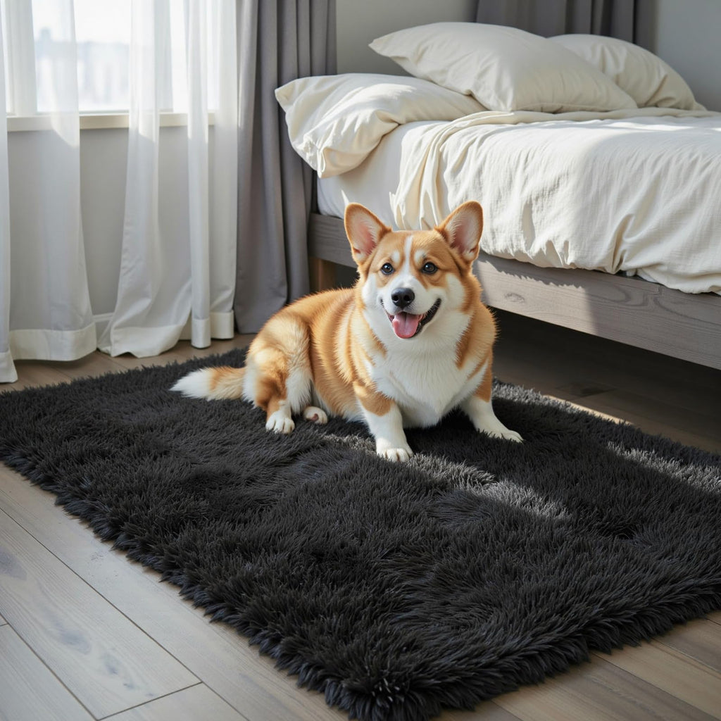 8x10 Area Rugs for Living Room Bedroom Fluffy, Large Area Rug Shag Shaggy Carpet Soft Plush Furry Bedside Rug, Area Rugs for Home Decor(8 x 10, Dark Blue Tie-Dyed)