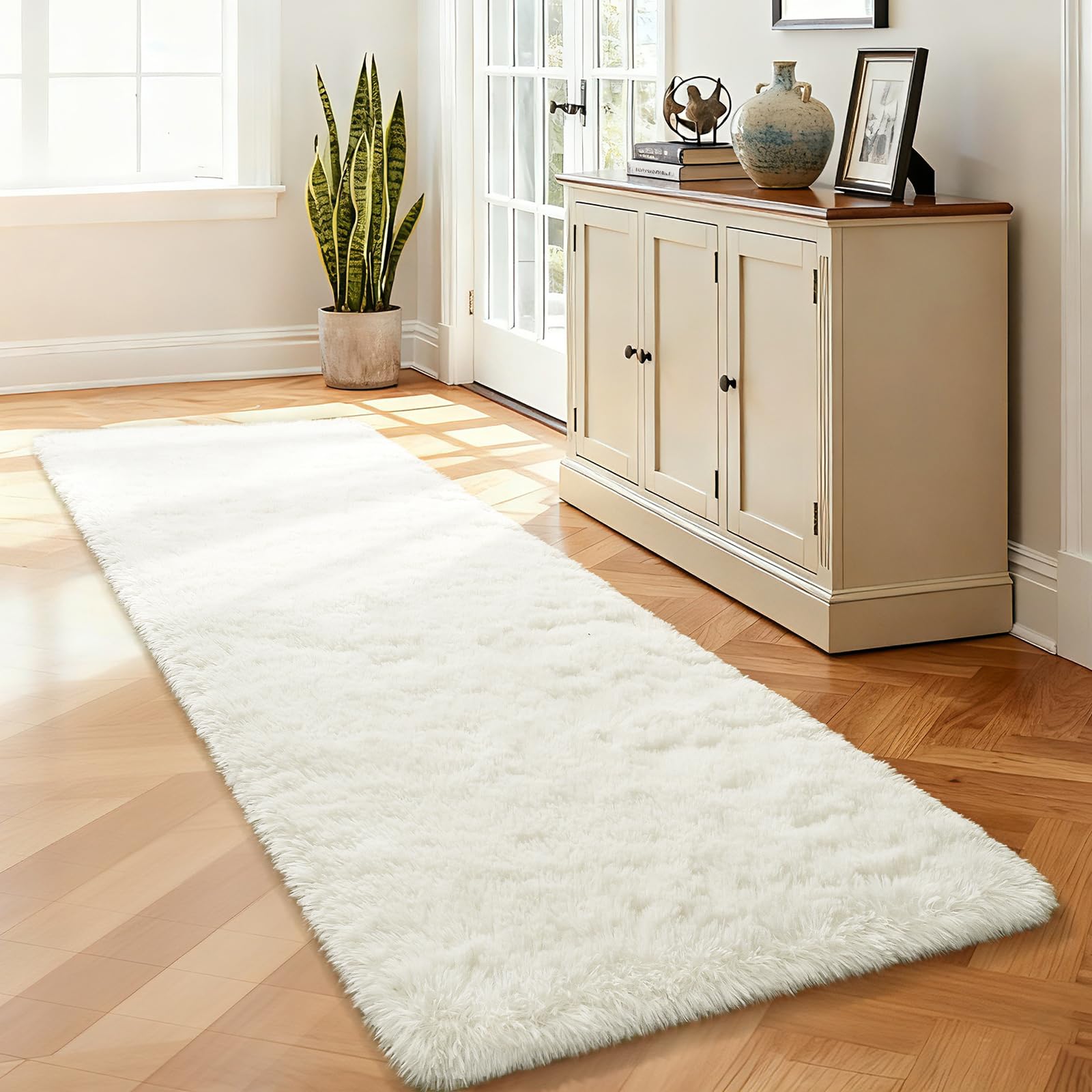 Merelax Soft Modern Indoor Shaggy Area Rug for Bedroom Livingroom Dorm Kids Room Home Decorative, Non-Slip Plush Fluffy Furry Fur Rugs Comfy Nursery Accent Floor Carpet 2x3 Feet, Black