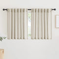 RYB HOME Linen Sheer Curtains and Drapes for Living Room 108 inches Length, Breathable Back Tab/Rod Pocket Semi Sheer Curtains, Oatmeal, W 52 x L 108 inches, 2 Panels Set