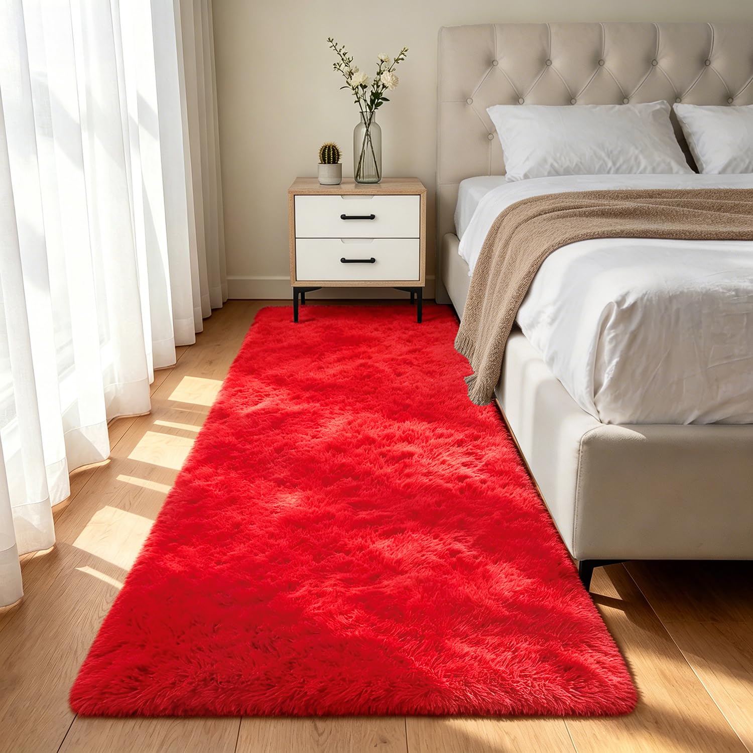 Shag Area Rugs for Bedroom Living Room,8X10 Ultra Soft Fluffy Area Rugs for Dorm, Indoor Carpet Nursery Rugs for Kids Girls Room Home Decor,Tie-Dye Grey