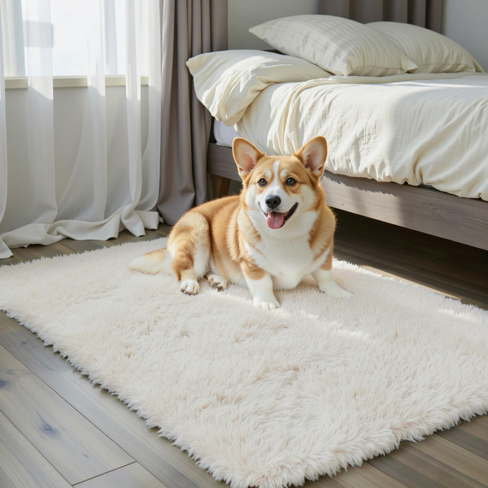 8x10 Area Rugs for Living Room Bedroom Fluffy, Large Area Rug Shag Shaggy Carpet Soft Plush Furry Bedside Rug, Area Rugs for Home Decor(8 x 10, Dark Blue Tie-Dyed)