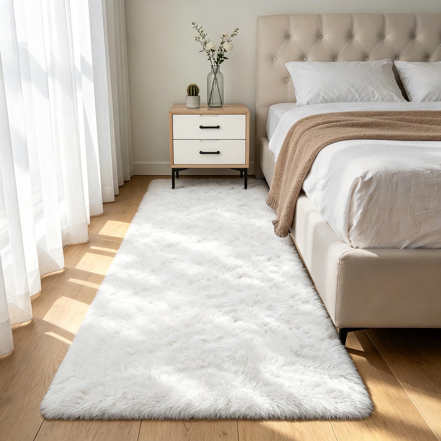 Shag Area Rugs for Bedroom Living Room,8X10 Ultra Soft Fluffy Area Rugs for Dorm, Indoor Carpet Nursery Rugs for Kids Girls Room Home Decor,Tie-Dye Grey