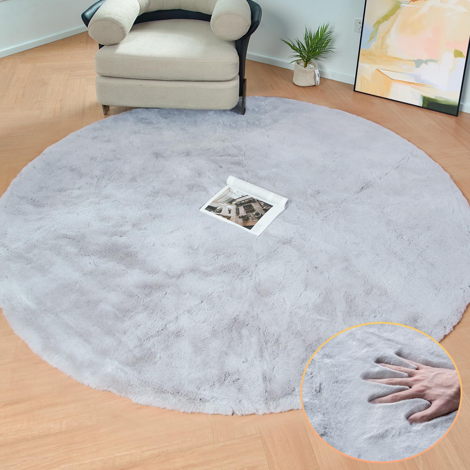 ORINOVA White Faux Rabbit Fluffy Fur Rugs for Bedroom Machine Washable Furry Area Rugs for Living Room Smal 2x4 Shag Runner Rug Nursery Rug