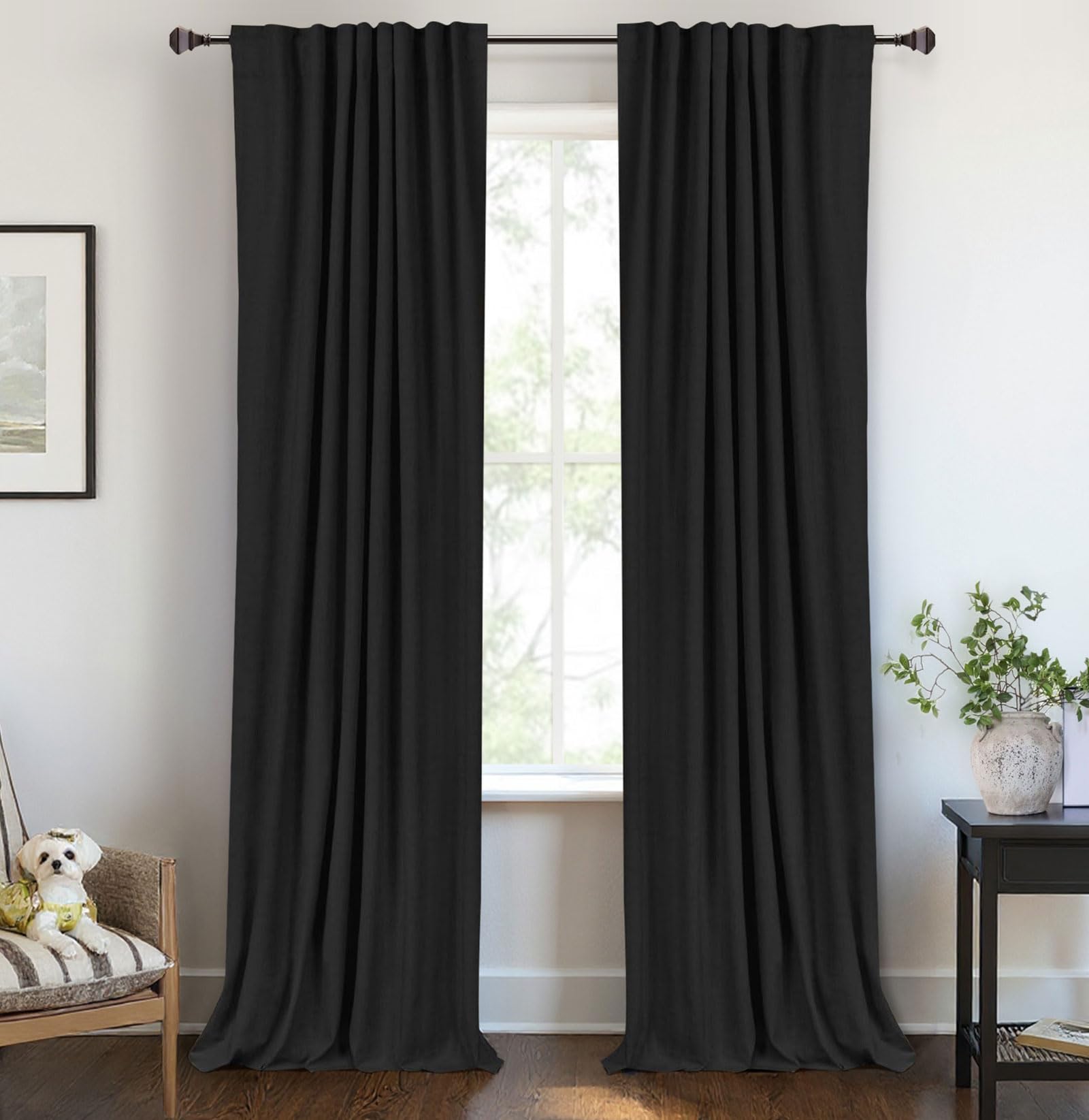 50×84" Cream Blackout Curtains, 2 Panels Thermal Insulated Drapes for Bedroom Living Room