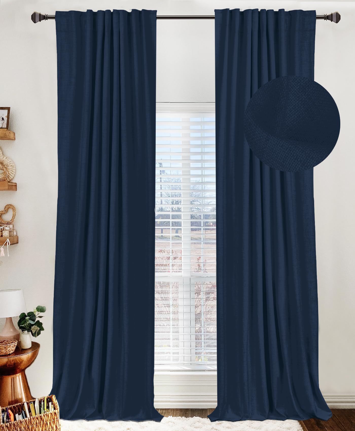50×84" Cream Blackout Curtains, 2 Panels Thermal Insulated Drapes for Bedroom Living Room