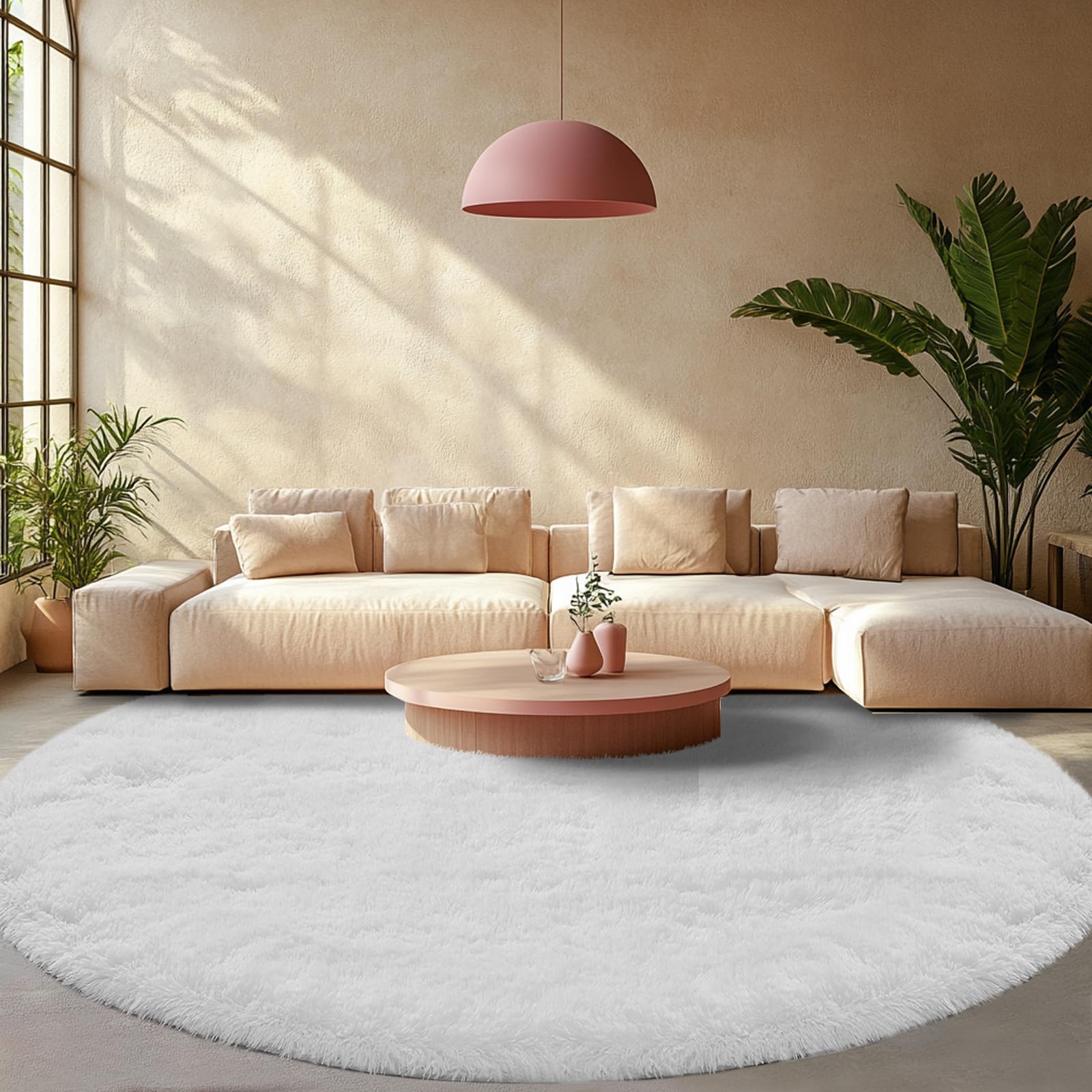 CAIYUECS Shag Area Rug,Indoor Ultra Soft Fluffy Plush Rugs for Bedroom Living Room, Non-Skid Modern Nursery Faux Fur Rugs for Kids Room Home Decor (Tie-Dyed Light Gray, 5x7 Feet)