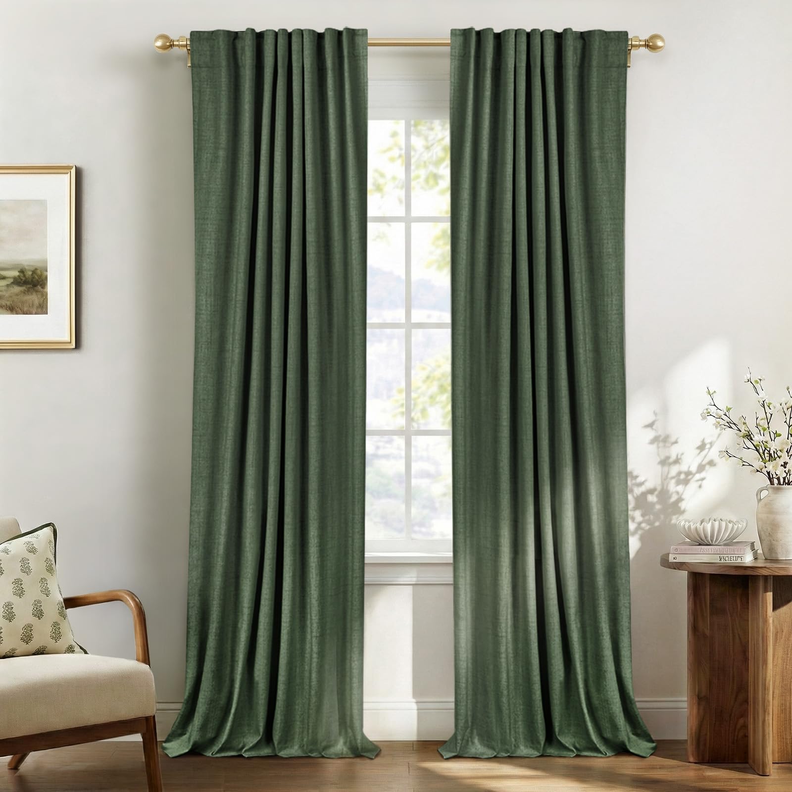 50×84" Cream Blackout Curtains, 2 Panels Thermal Insulated Drapes for Bedroom Living Room