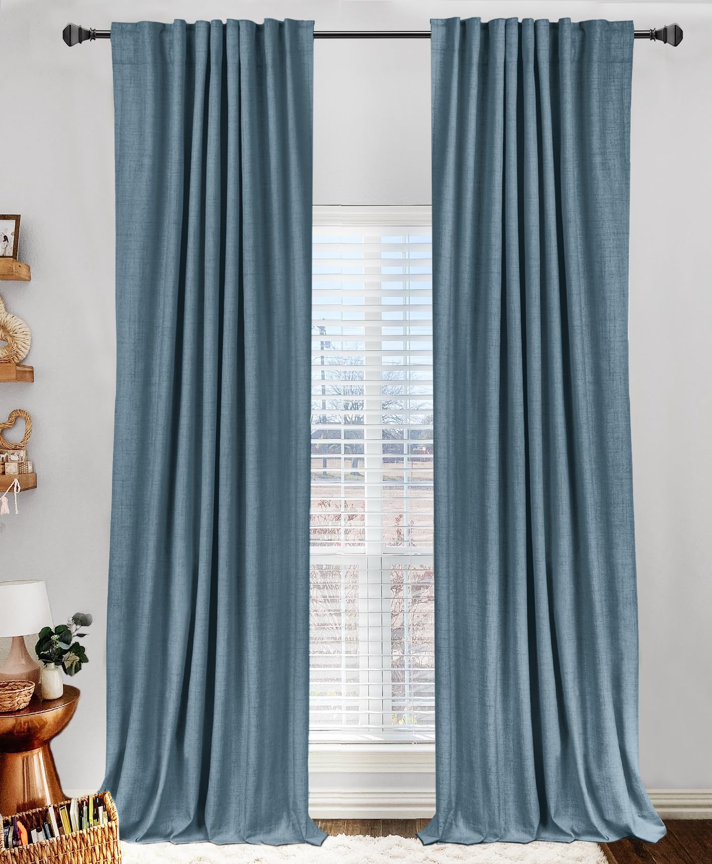 50×84" Cream Blackout Curtains, 2 Panels Thermal Insulated Drapes for Bedroom Living Room