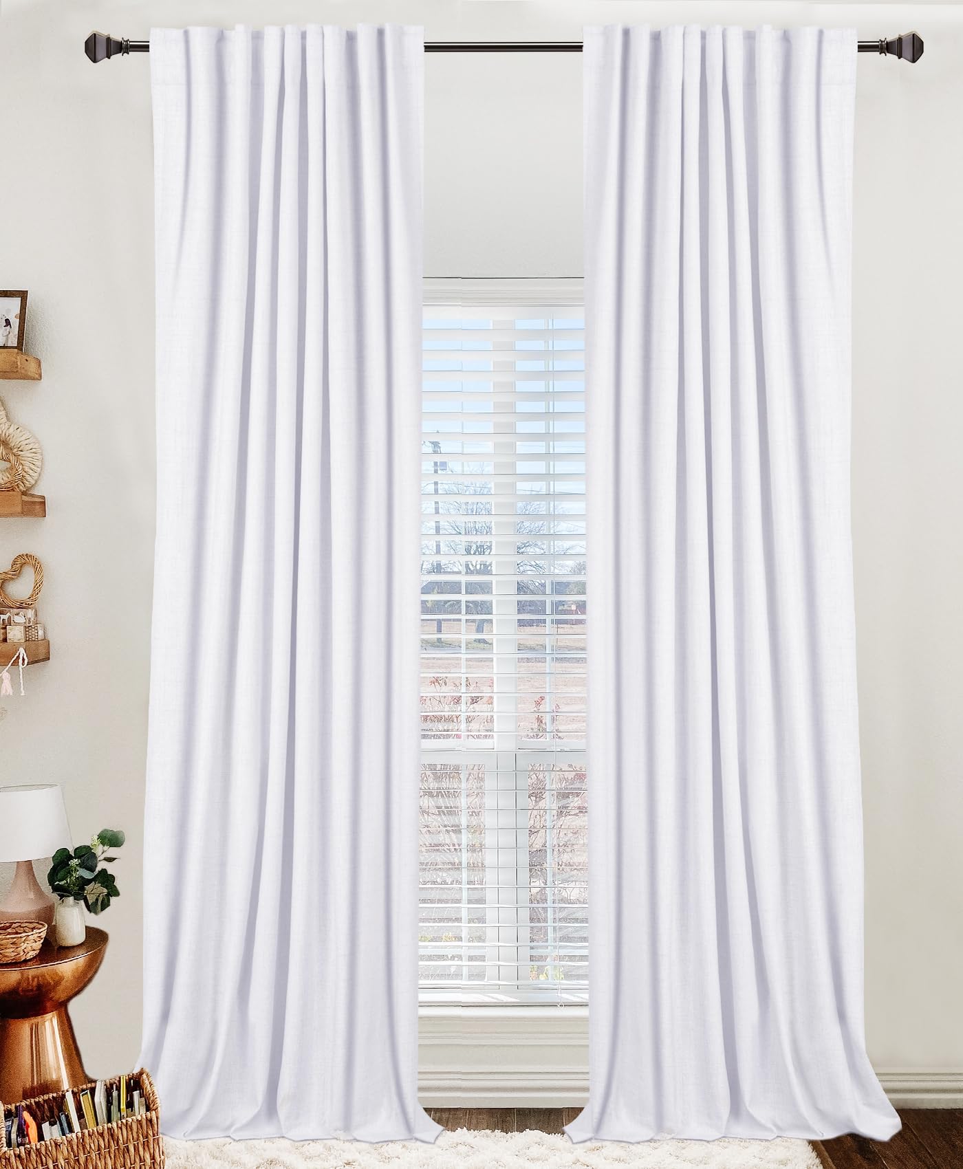 50×84" Cream Blackout Curtains, 2 Panels Thermal Insulated Drapes for Bedroom Living Room