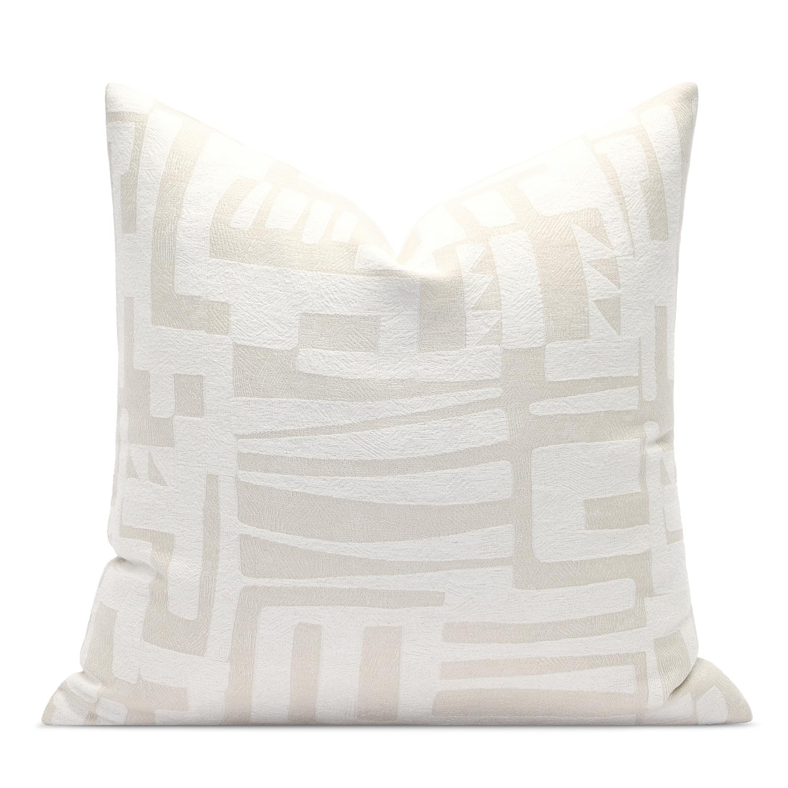 Dark Brown Tassel Decorative Throw Pillow Cover 20x20 Square Woven Textured Farmhouse Pillows Cushion Cases for Couch Bed Sofa Living Room Decor (Pack of 1)