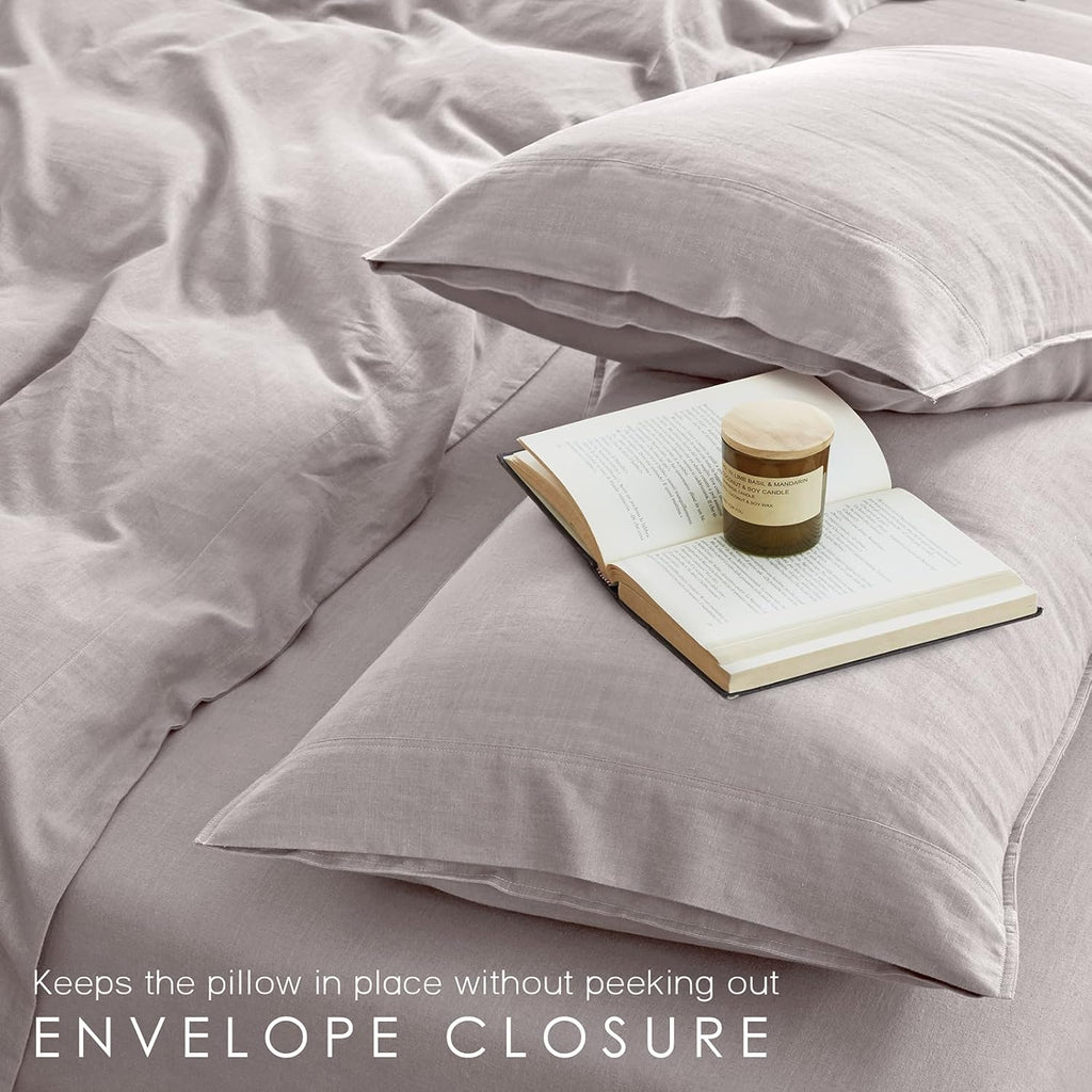 Queen French Linen 4-Piece Sheet Set, Breathable Deep Pocket Bedding