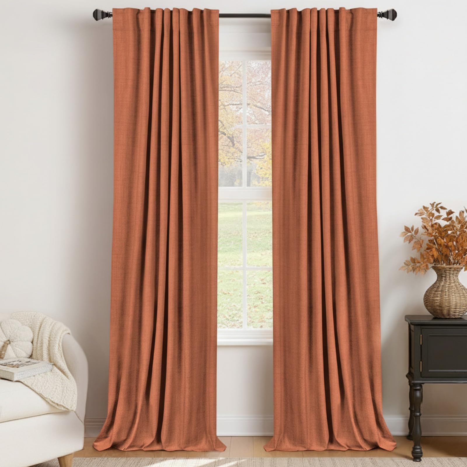 50×84" Cream Blackout Curtains, 2 Panels Thermal Insulated Drapes for Bedroom Living Room
