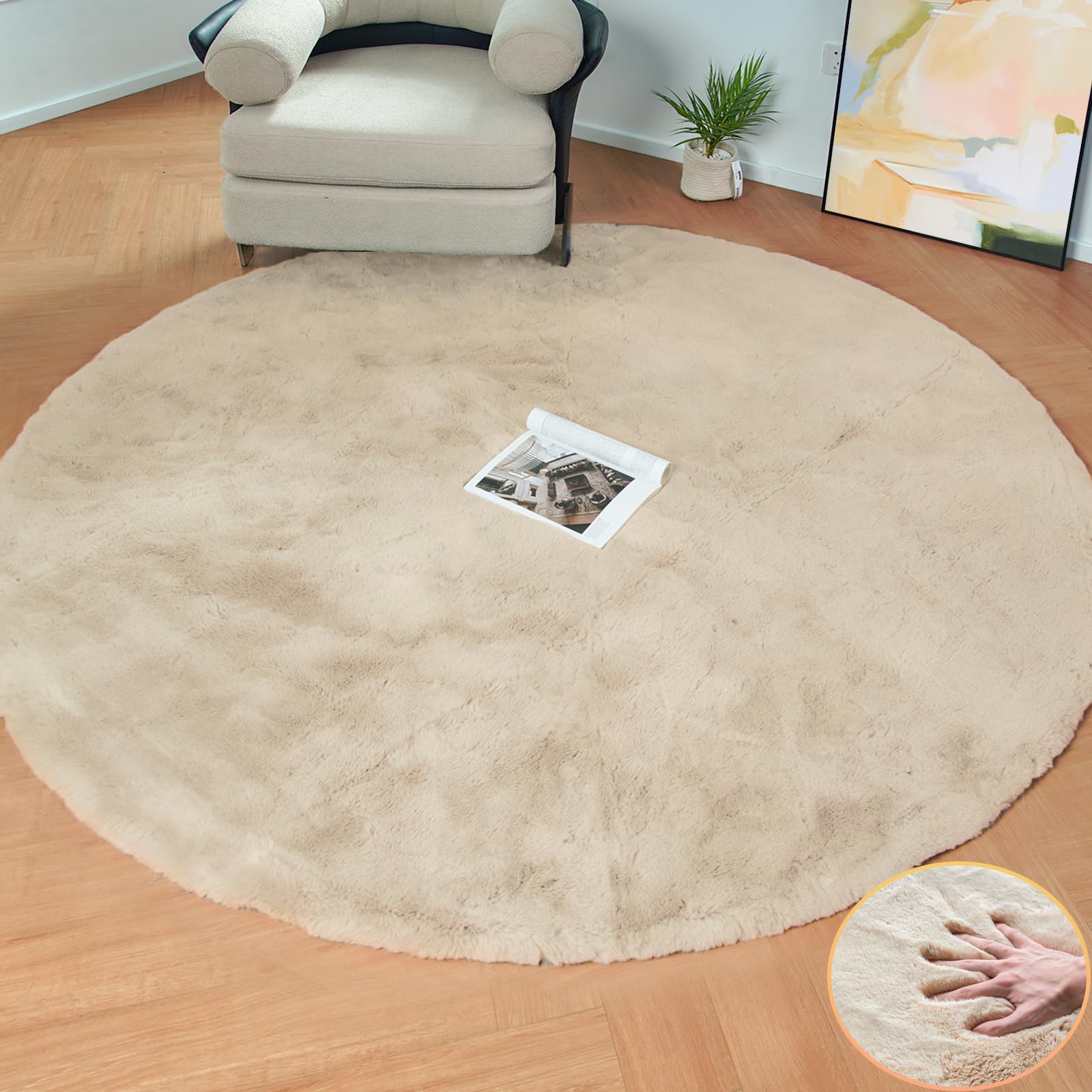 ORINOVA White Faux Rabbit Fluffy Fur Rugs for Bedroom Machine Washable Furry Area Rugs for Living Room Smal 2x4 Shag Runner Rug Nursery Rug