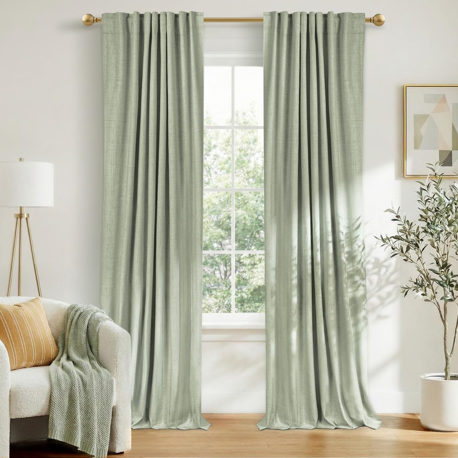50×84" Cream Blackout Curtains, 2 Panels Thermal Insulated Drapes for Bedroom Living Room