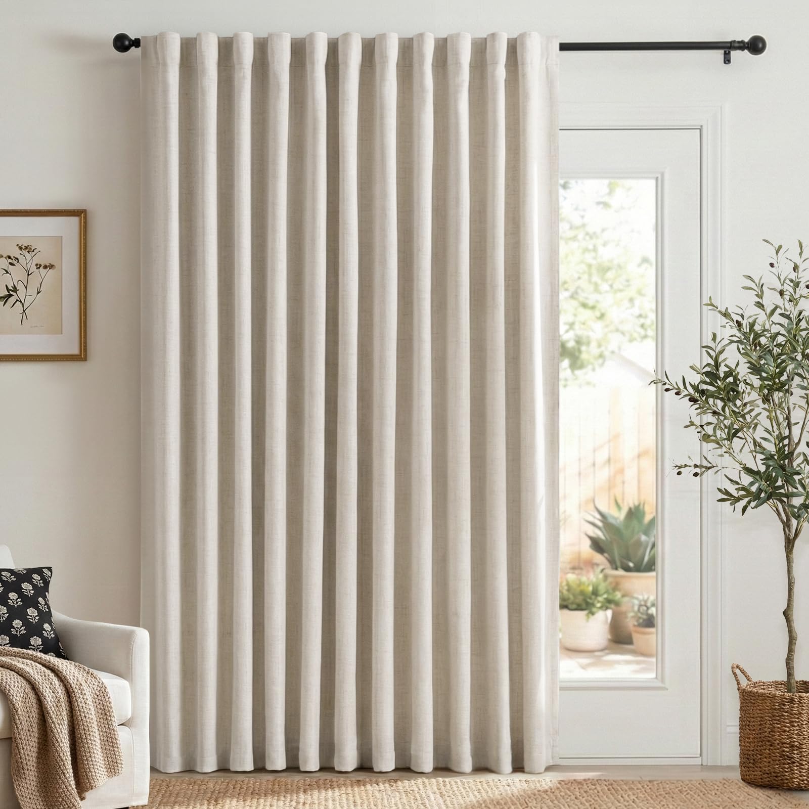 50×84" Cream Blackout Curtains, 2 Panels Thermal Insulated Drapes for Bedroom Living Room