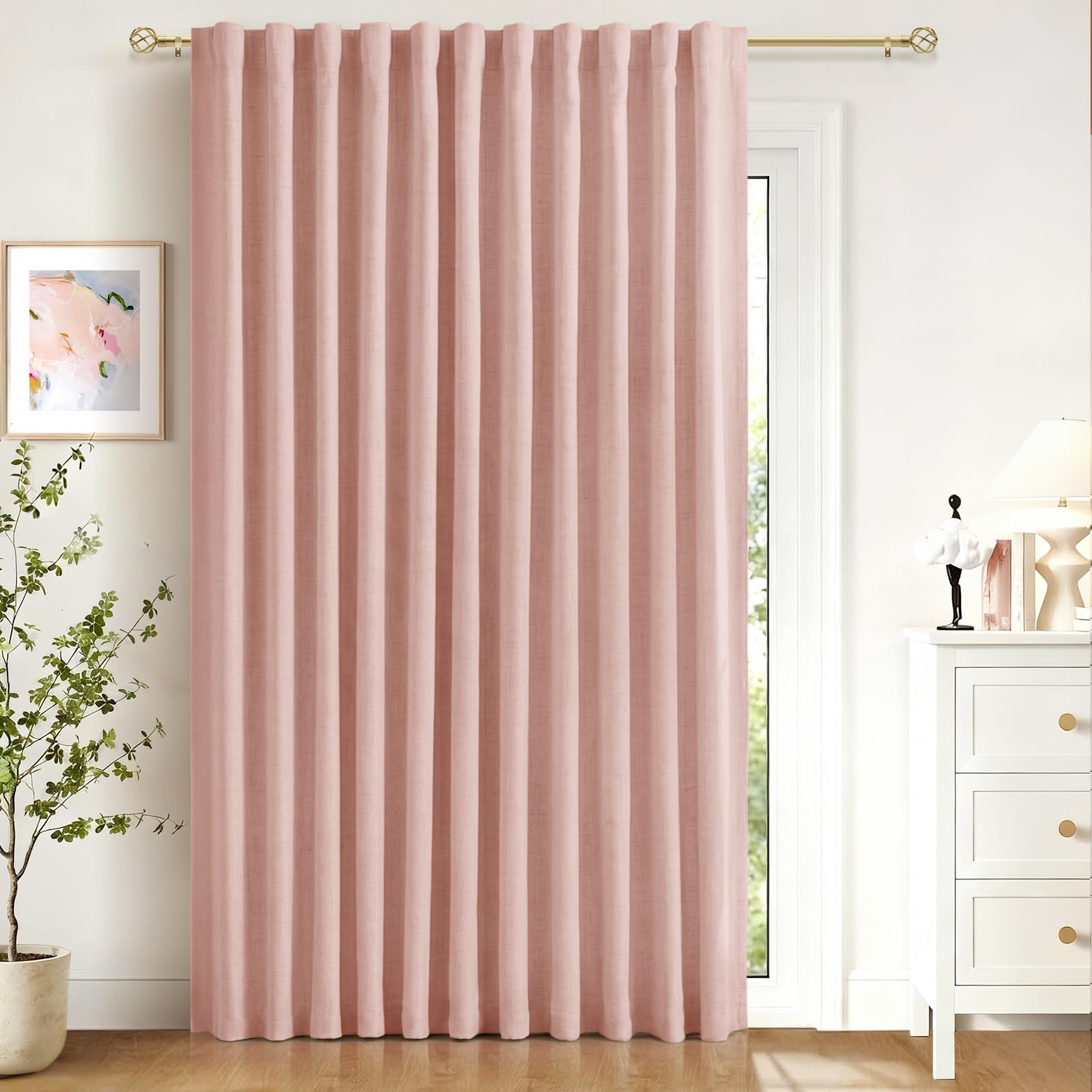50×84" Cream Blackout Curtains, 2 Panels Thermal Insulated Drapes for Bedroom Living Room