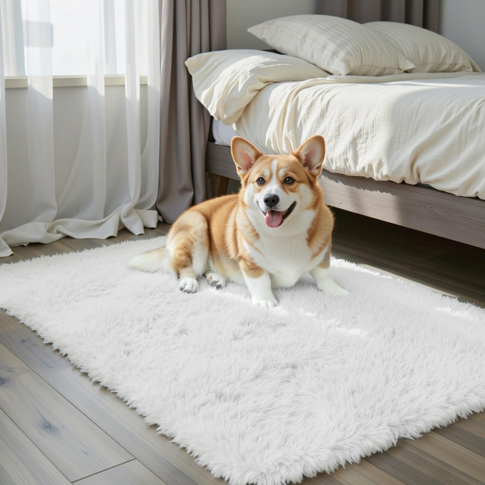 8x10 Area Rugs for Living Room Bedroom Fluffy, Large Area Rug Shag Shaggy Carpet Soft Plush Furry Bedside Rug, Area Rugs for Home Decor(8 x 10, Dark Blue Tie-Dyed)
