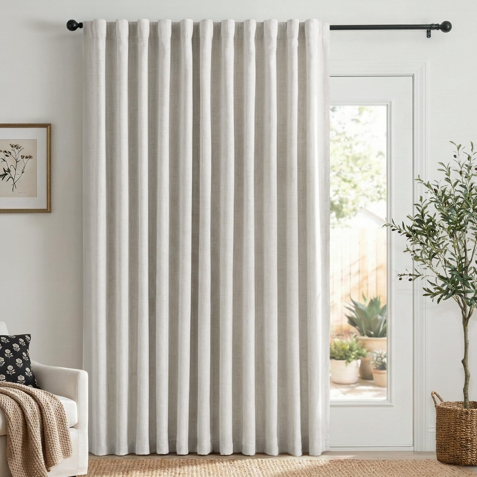 50×84" Cream Blackout Curtains, 2 Panels Thermal Insulated Drapes for Bedroom Living Room