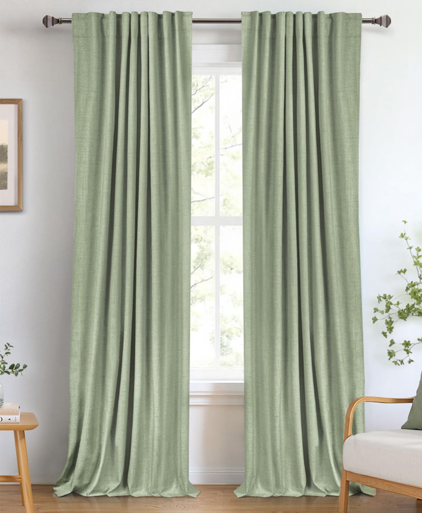 50×84" Cream Blackout Curtains, 2 Panels Thermal Insulated Drapes for Bedroom Living Room