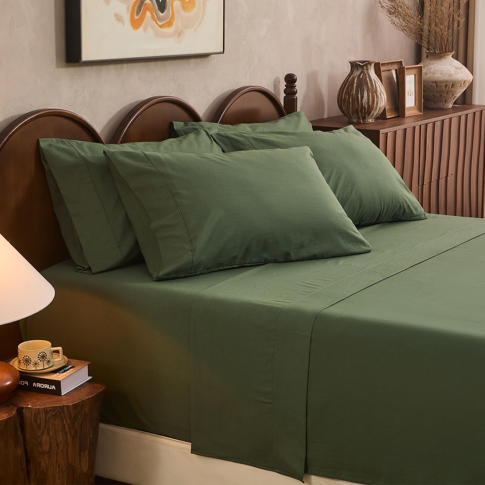 100% Linen Sheets Queen Size,Breathable & Durable 4-Piece Bed Flax Sheet Set,Soft All-Season Bedding for Hot Sleepers 16" Deep Pocket Oeko-TEX Certified,（Queen, Dark Grey）