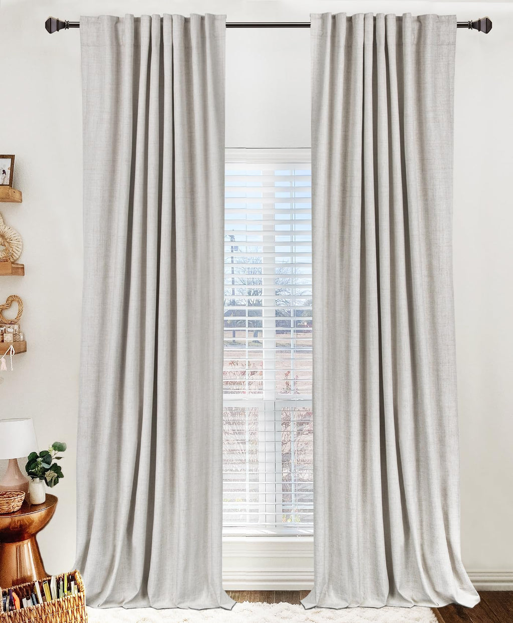 50×84" Cream Blackout Curtains, 2 Panels Thermal Insulated Drapes for Bedroom Living Room