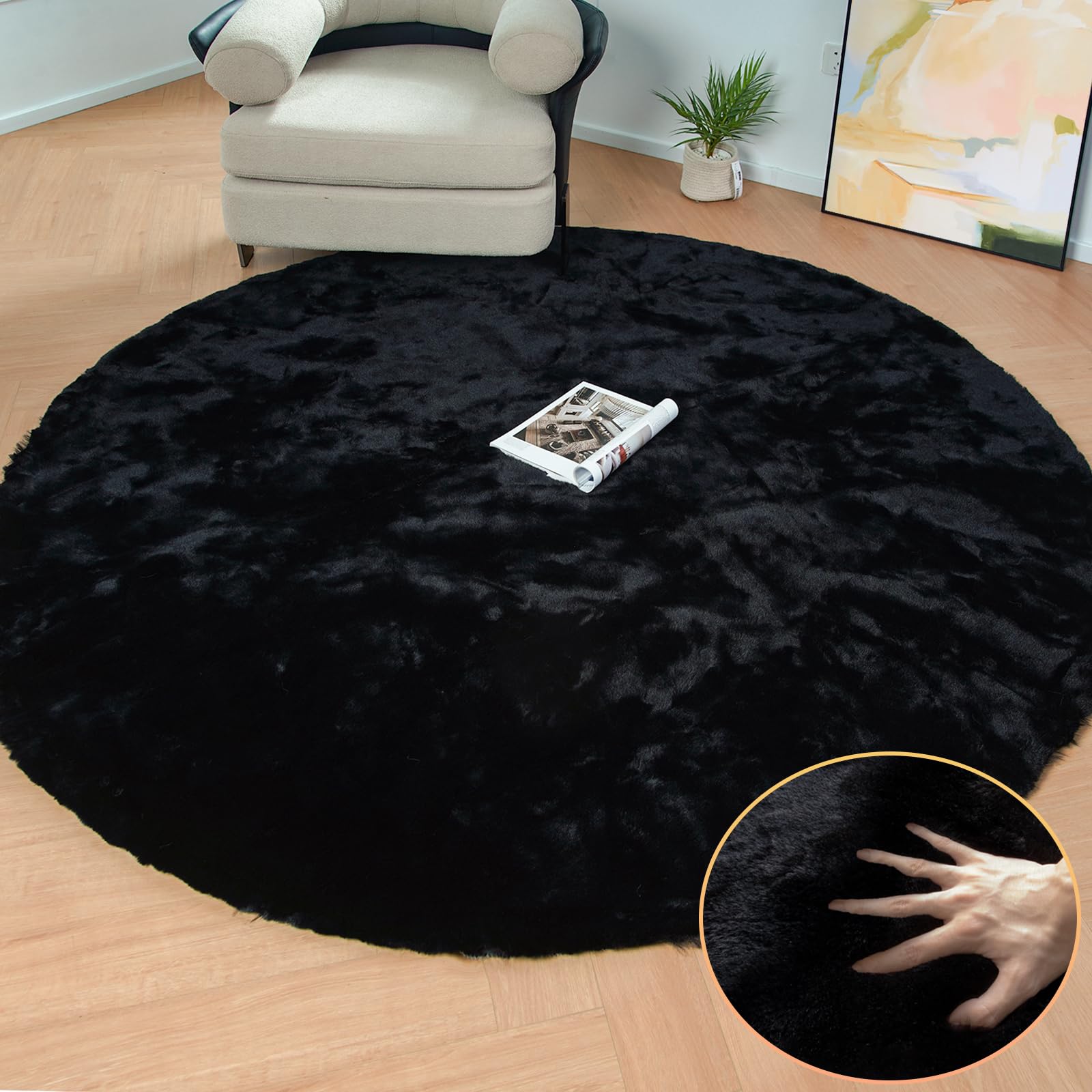 ORINOVA White Faux Rabbit Fluffy Fur Rugs for Bedroom Machine Washable Furry Area Rugs for Living Room Smal 2x4 Shag Runner Rug Nursery Rug