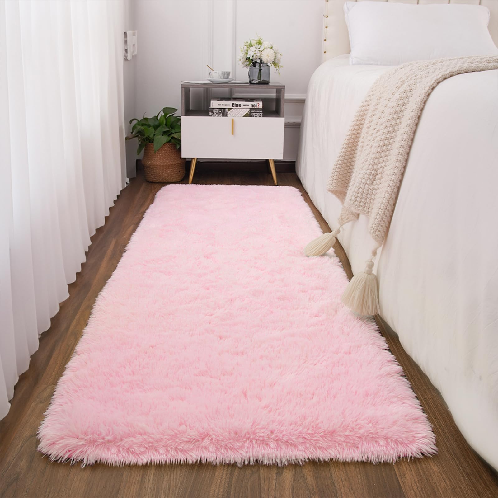 Ultra Soft Fluffy Rugs for Bedroom 4x6 Feet, Shag Area Rugs for Living Room, Large Comfy Furry Rug for Boys Kids Baby Room Decor, Non Slip Nursery Rug Modern Indoor Fuzzy Floor Carpet, Light Blue