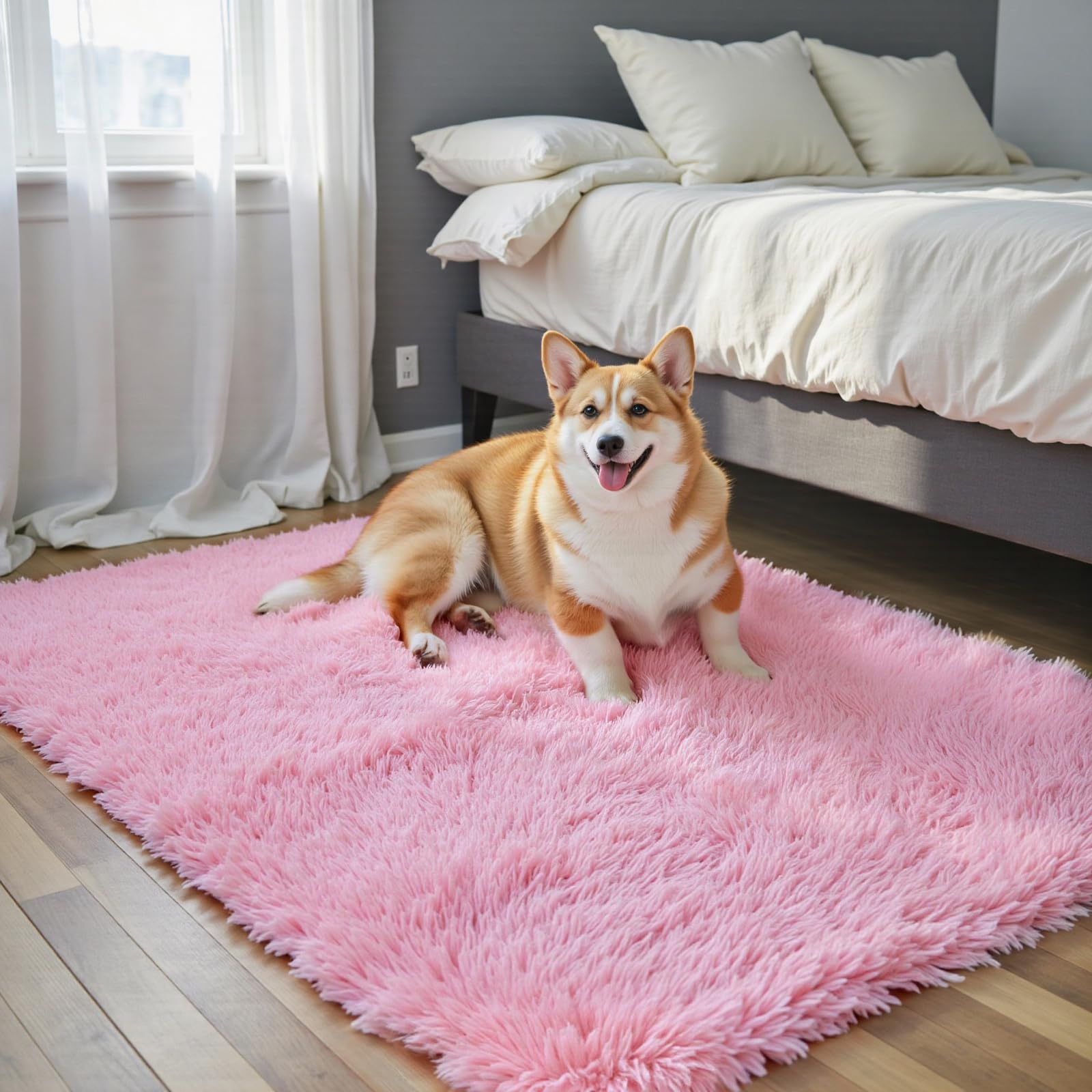 8x10 Area Rugs for Living Room Bedroom Fluffy, Large Area Rug Shag Shaggy Carpet Soft Plush Furry Bedside Rug, Area Rugs for Home Decor(8 x 10, Dark Blue Tie-Dyed)