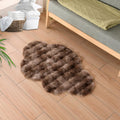 Ultra Soft Indoor Modern Small Area Rugs, Fluffy Cloud Shape Carpets Faux Fur Rabbit Hair Rug, Plush Fur Foot Mats Rugs Home Decor Rugs for Bedroom Living Kids Room (Light Grey Tie-dye,3.9 x 5.9Ft)
