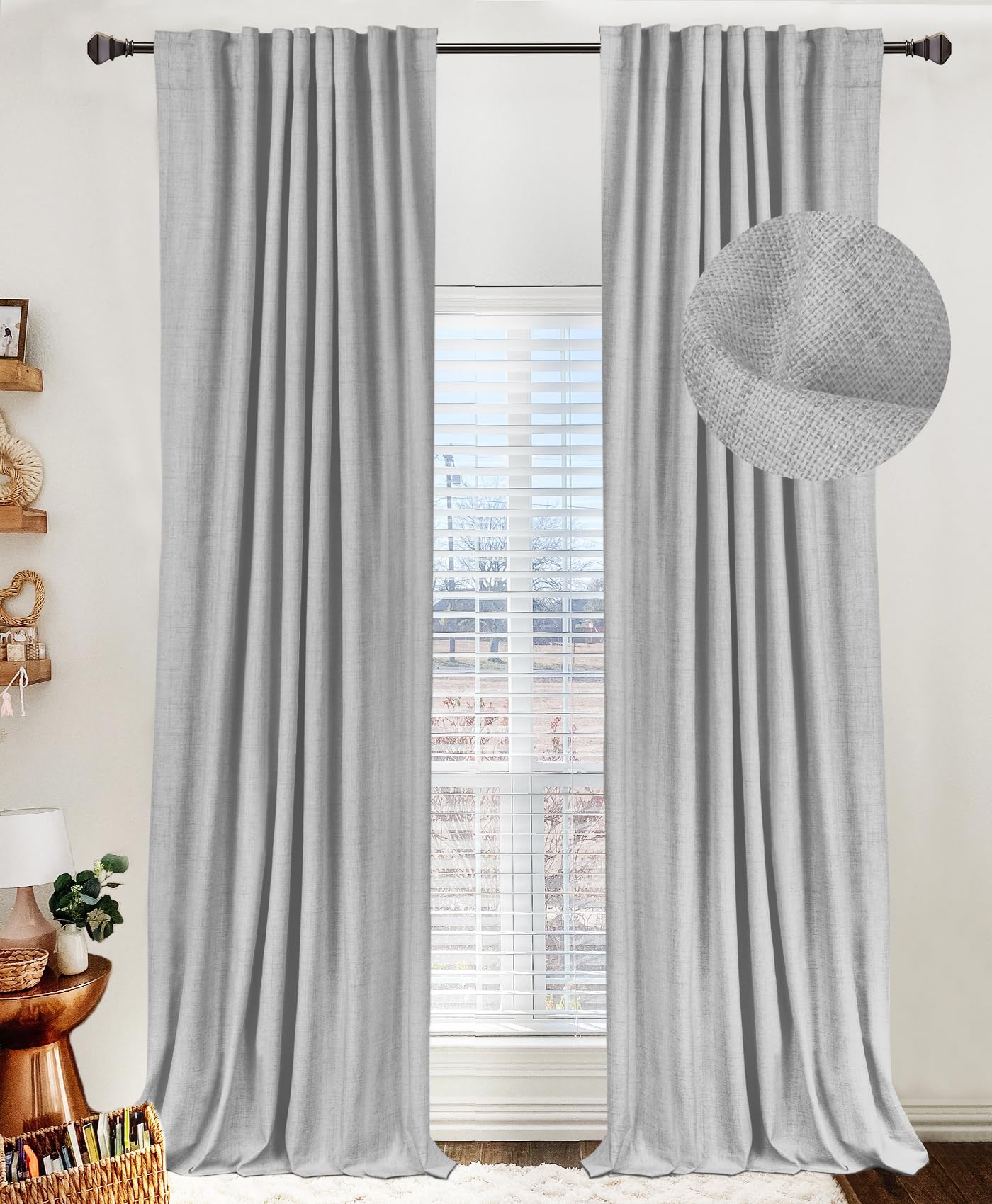 50×84" Cream Blackout Curtains, 2 Panels Thermal Insulated Drapes for Bedroom Living Room