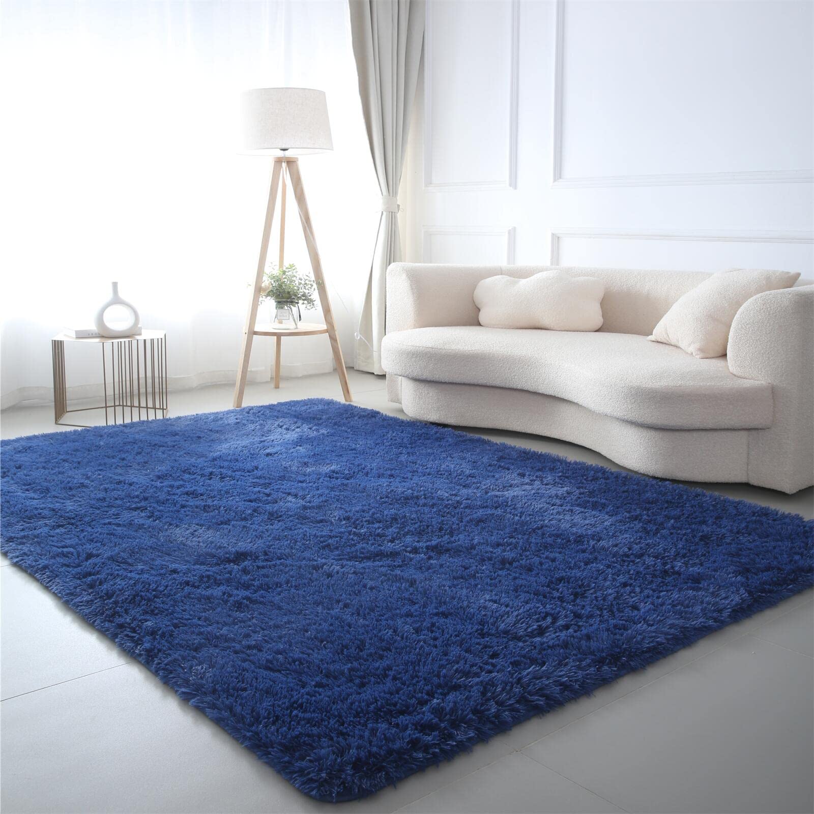 CAIYUECS Shag Area Rug,Indoor Ultra Soft Fluffy Plush Rugs for Bedroom Living Room, Non-Skid Modern Nursery Faux Fur Rugs for Kids Room Home Decor (Tie-Dyed Light Gray, 5x7 Feet)
