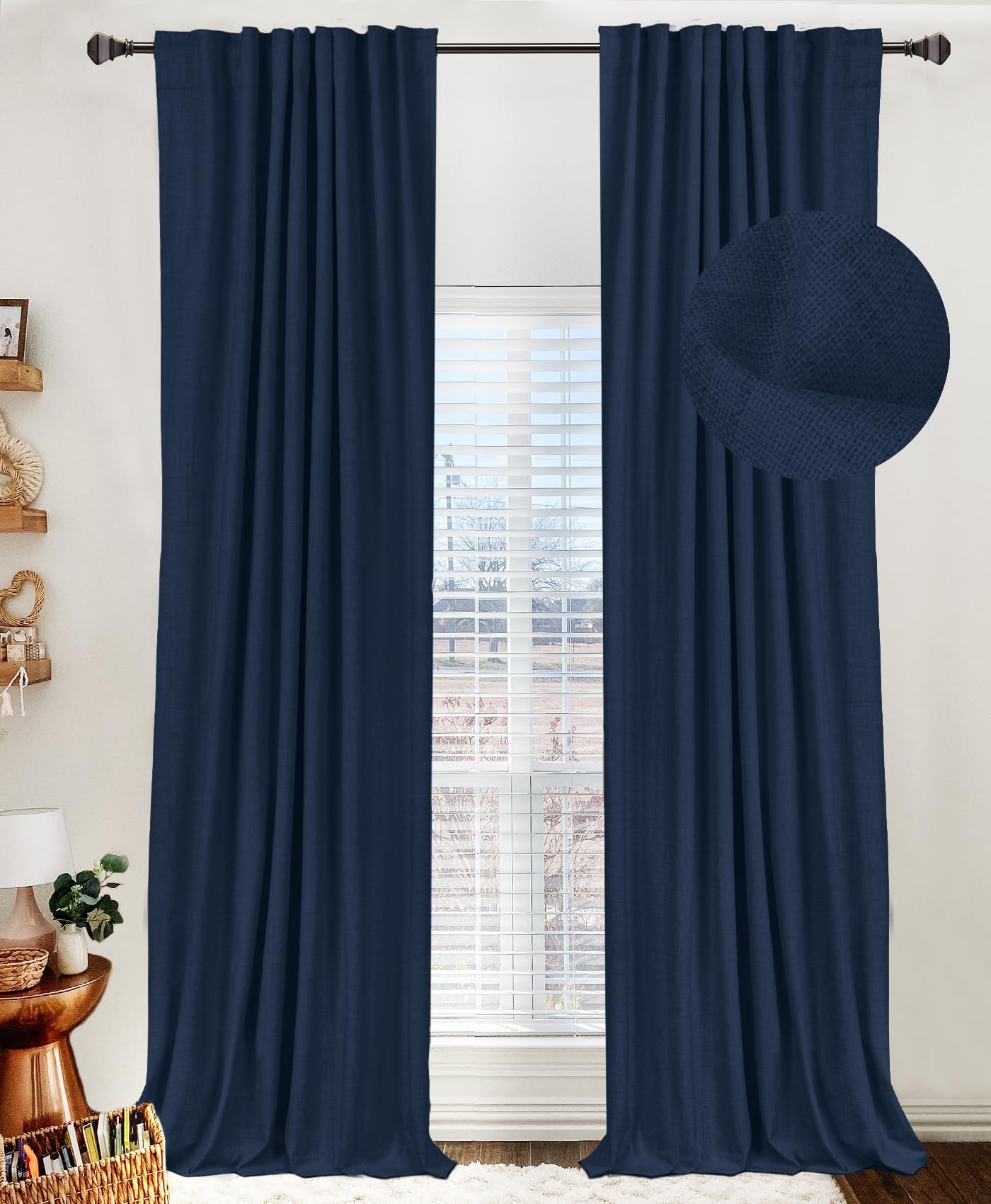 50×84" Cream Blackout Curtains, 2 Panels Thermal Insulated Drapes for Bedroom Living Room
