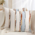 Simmore Fall Boho Decorative Throw Pillow Covers 12x20 Set of 2, Tufted Farmhouse Pillow Covers with Tassels for Cozy Bohemian Couch Sofa Bedroom Home Decor, Rust
