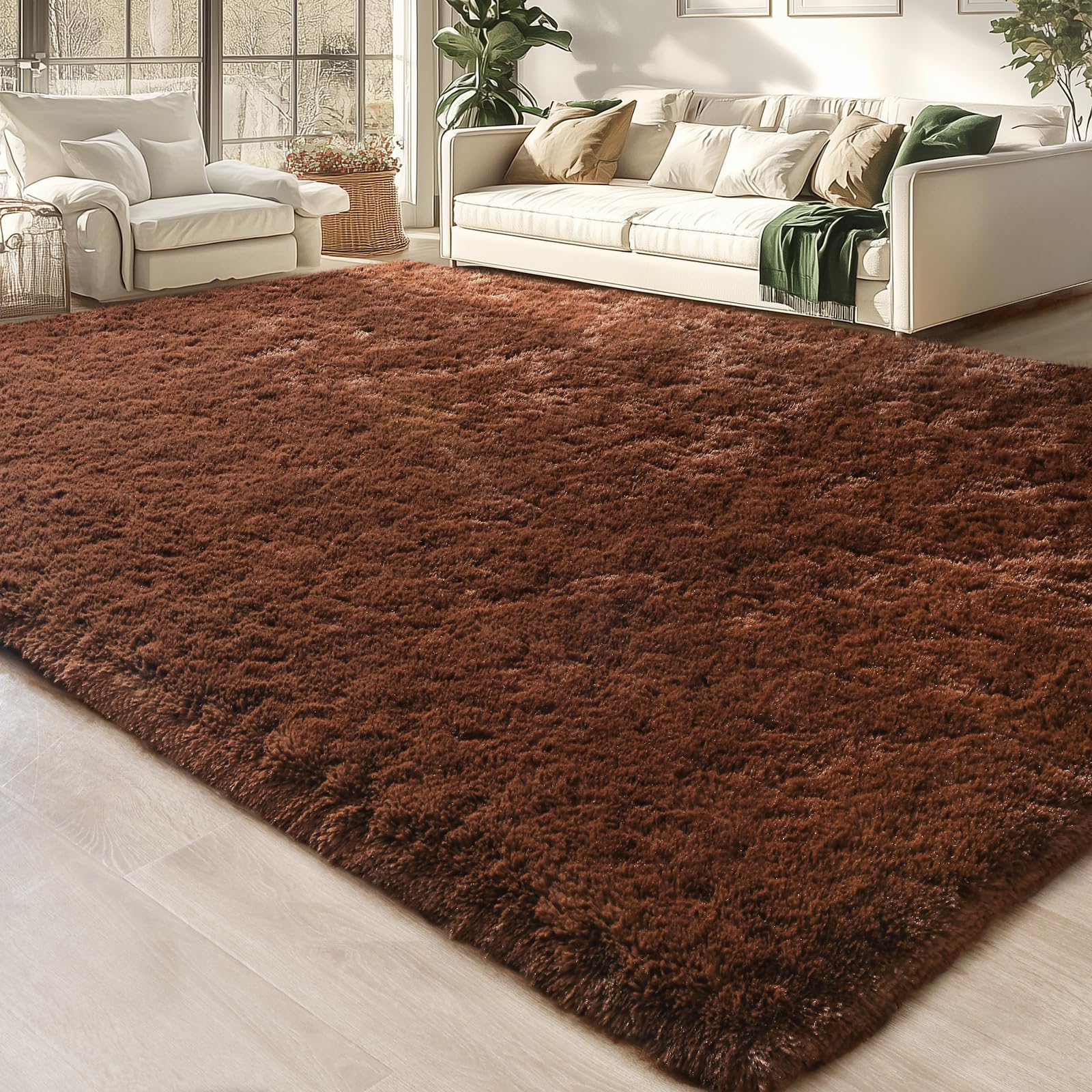 Merelax Soft Modern Indoor Shaggy Area Rug for Bedroom Livingroom Dorm Kids Room Home Decorative, Non-Slip Plush Fluffy Furry Fur Rugs Comfy Nursery Accent Floor Carpet 2x3 Feet, Black