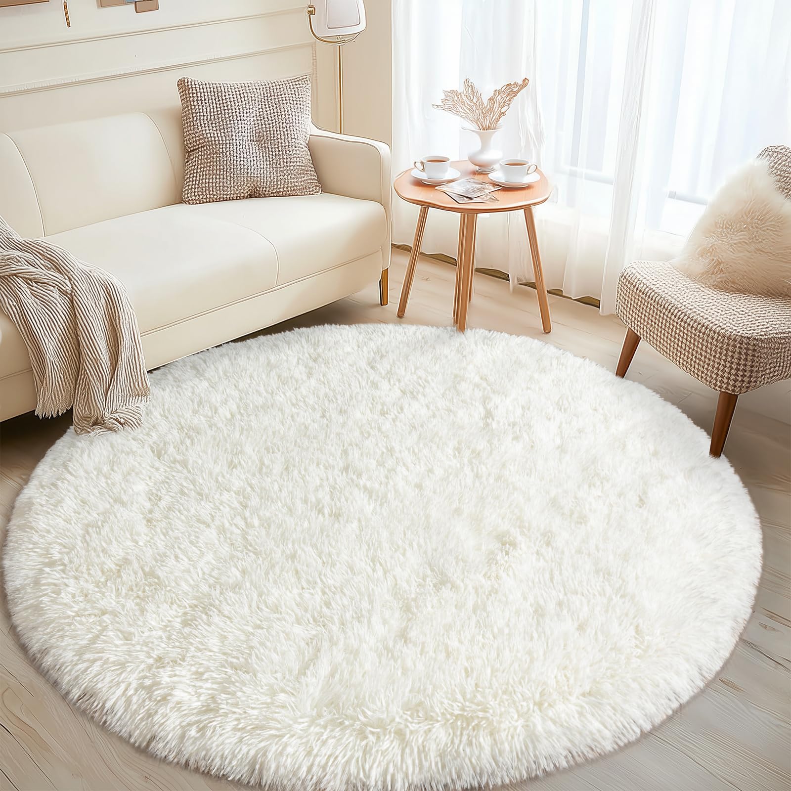 Fluffy Rugs for Living Room Bedroom, 5x7 Feet Abstract Blue Shag Area Rugs, Non-Slip Indoor Modern Fuzzy Plush Floor Carpet for Dorm Nursery Kids Room Decor, Soft Shaggy Throw Rug