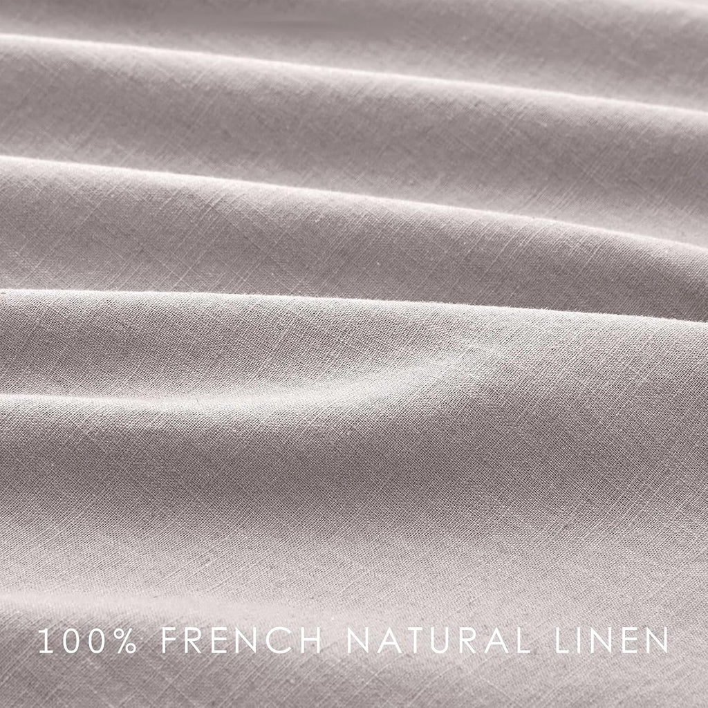 Queen French Linen 4-Piece Sheet Set, Breathable Deep Pocket Bedding