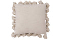 Creative Co-Op Woven Cotton Slub Pillow with Tassels, Cream