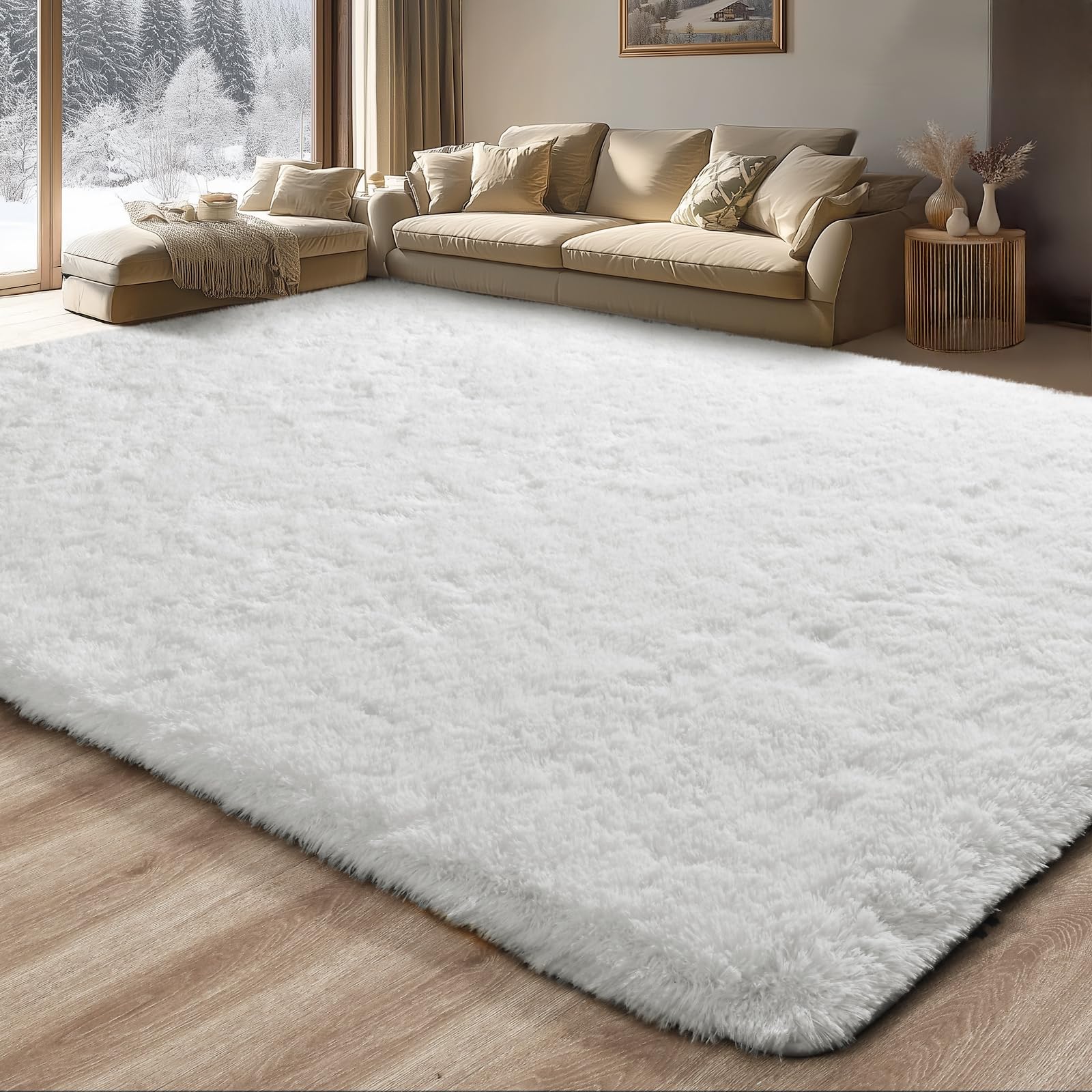 Merelax Soft Modern Indoor Shaggy Area Rug for Bedroom Livingroom Dorm Kids Room Home Decorative, Non-Slip Plush Fluffy Furry Fur Rugs Comfy Nursery Accent Floor Carpet 2x3 Feet, Black