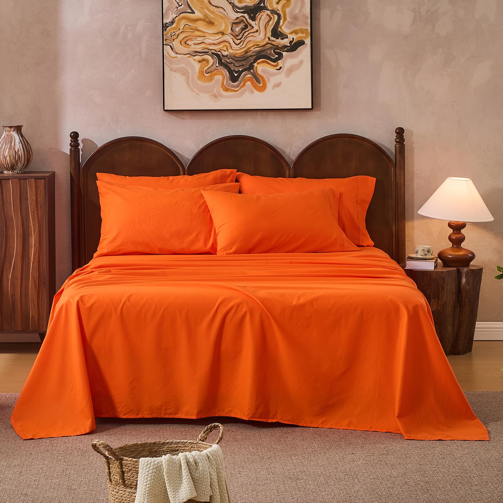 100% Linen Sheets Queen Size,Breathable & Durable 4-Piece Bed Flax Sheet Set,Soft All-Season Bedding for Hot Sleepers 16" Deep Pocket Oeko-TEX Certified,（Queen, Dark Grey）