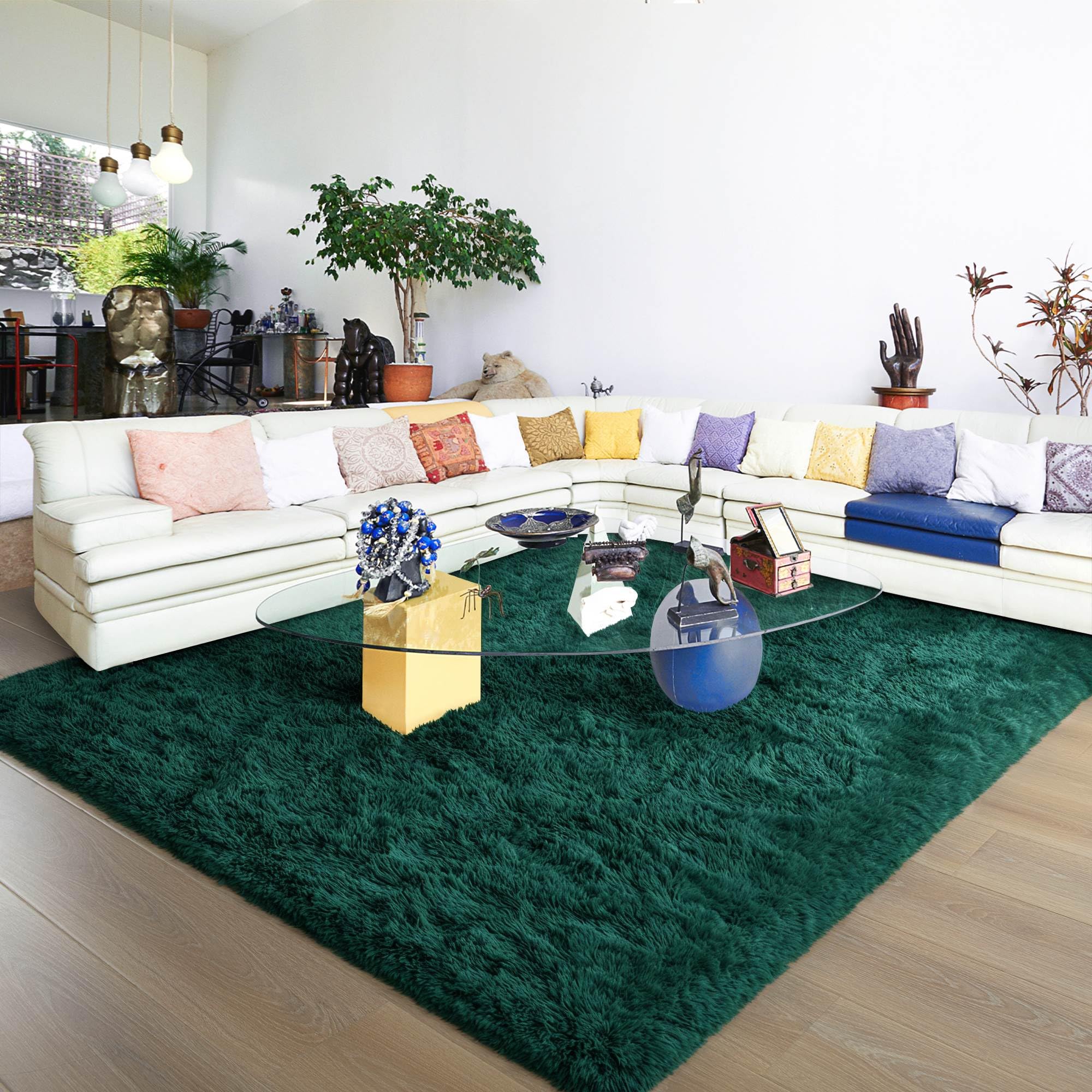 Ultra Soft Fluffy Rugs for Bedroom 4x6 Feet, Shag Area Rugs for Living Room, Large Comfy Furry Rug for Boys Kids Baby Room Decor, Non Slip Nursery Rug Modern Indoor Fuzzy Floor Carpet, Light Blue